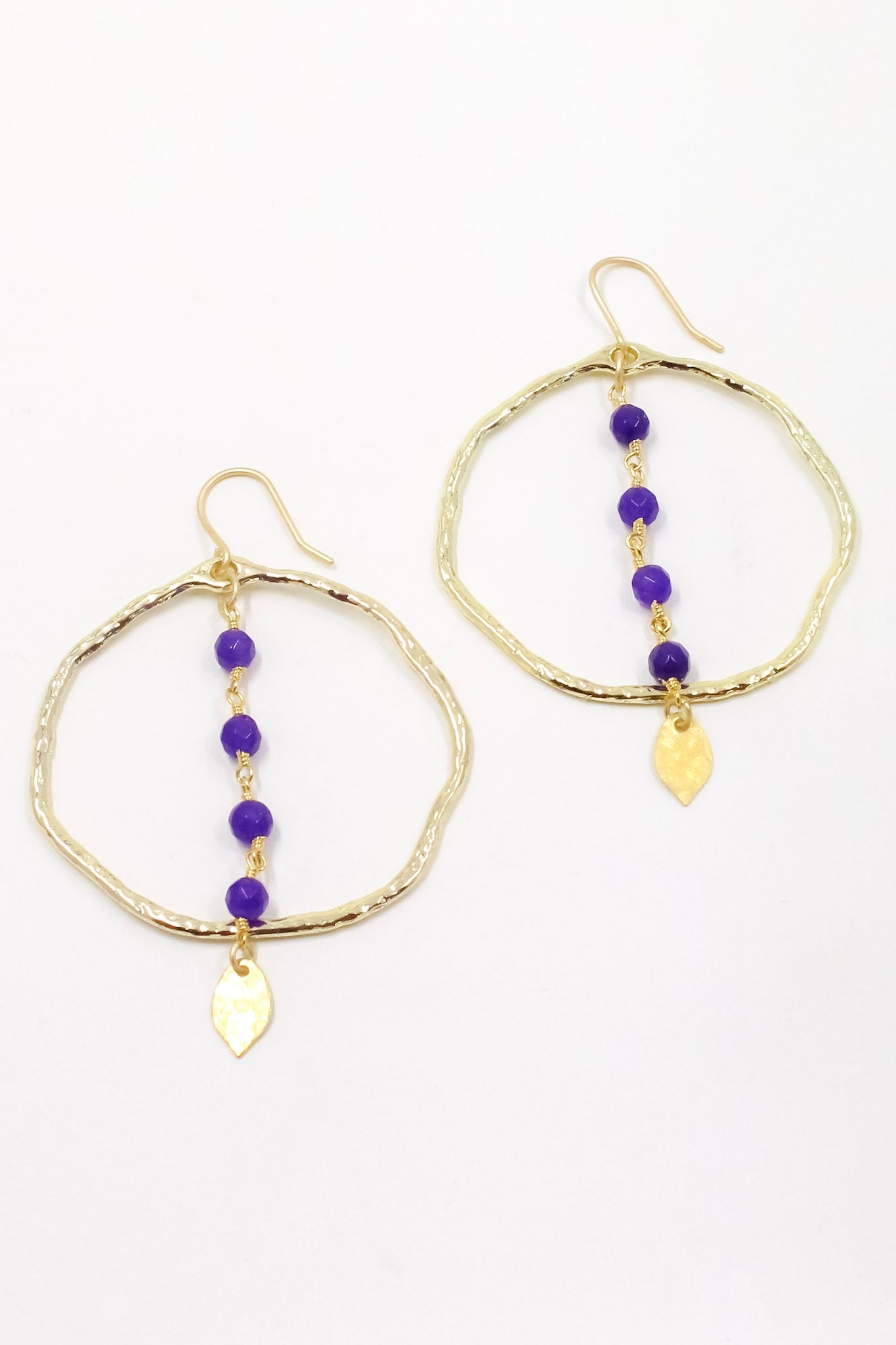 Amethyst Rosary Hoop Earrings