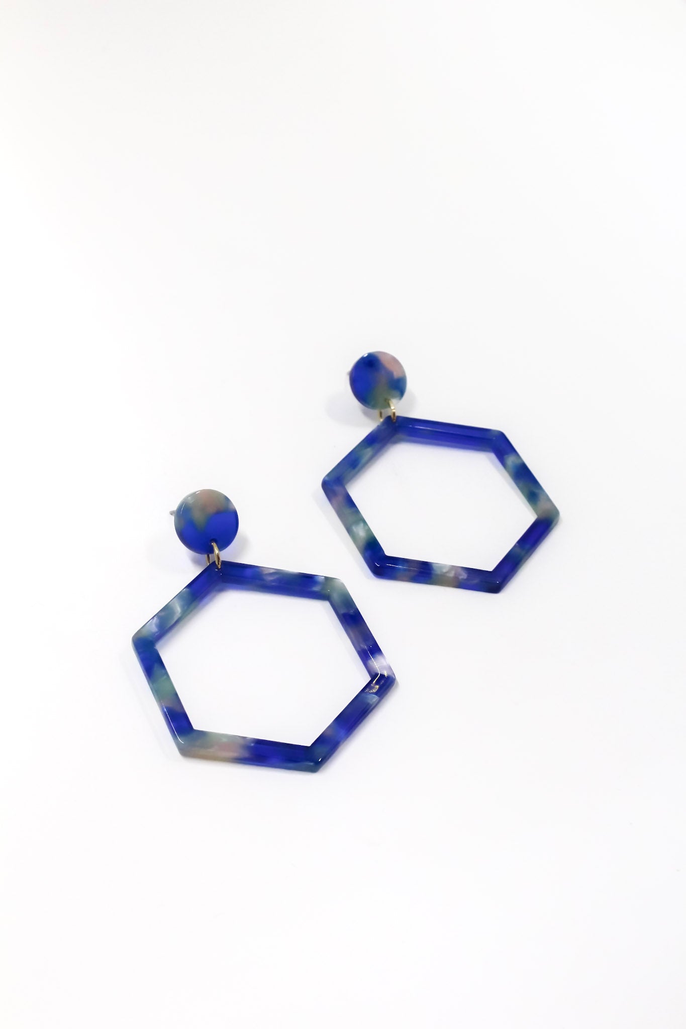 Indigo Hex Earrings
