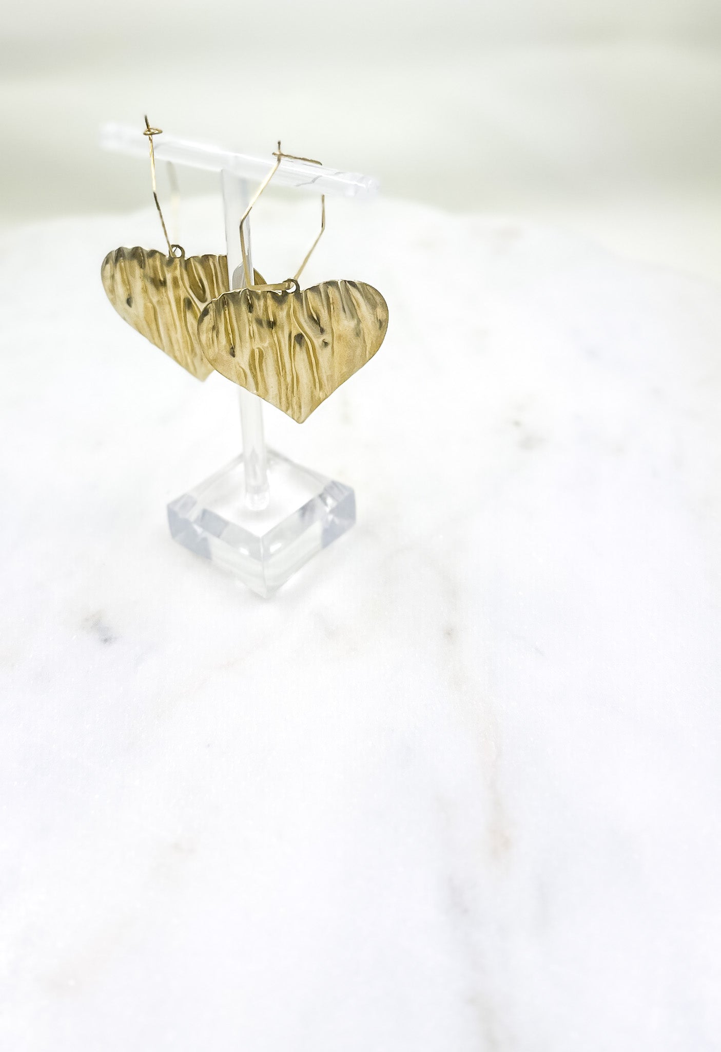Brass Heart Hoops