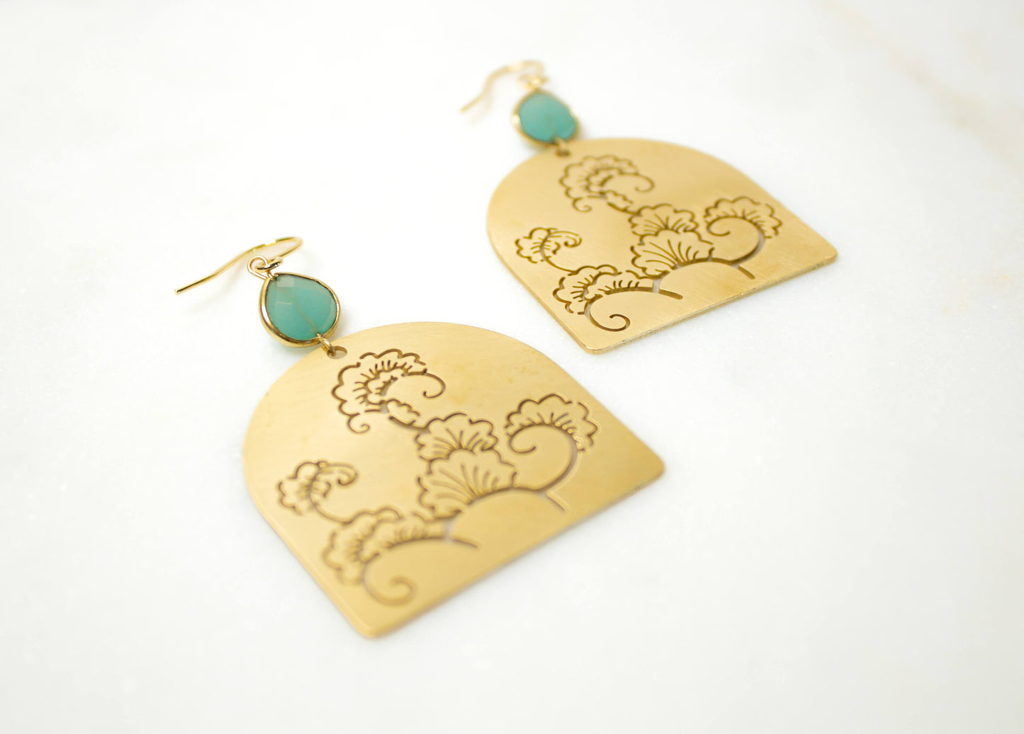 Azure Bloom Arc Earrings – Handmade, Fair Trade Jewelry