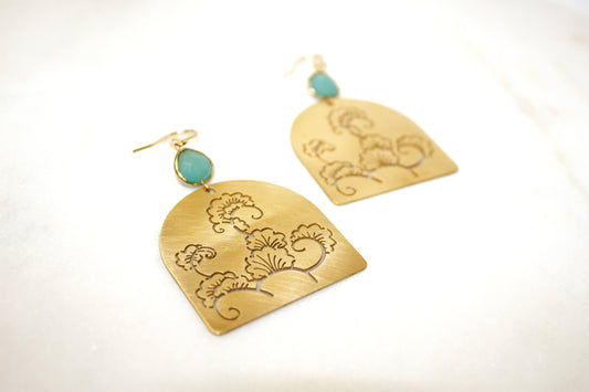 Azure Bloom Arc Earrings – Handmade, Fair Trade Jewelry