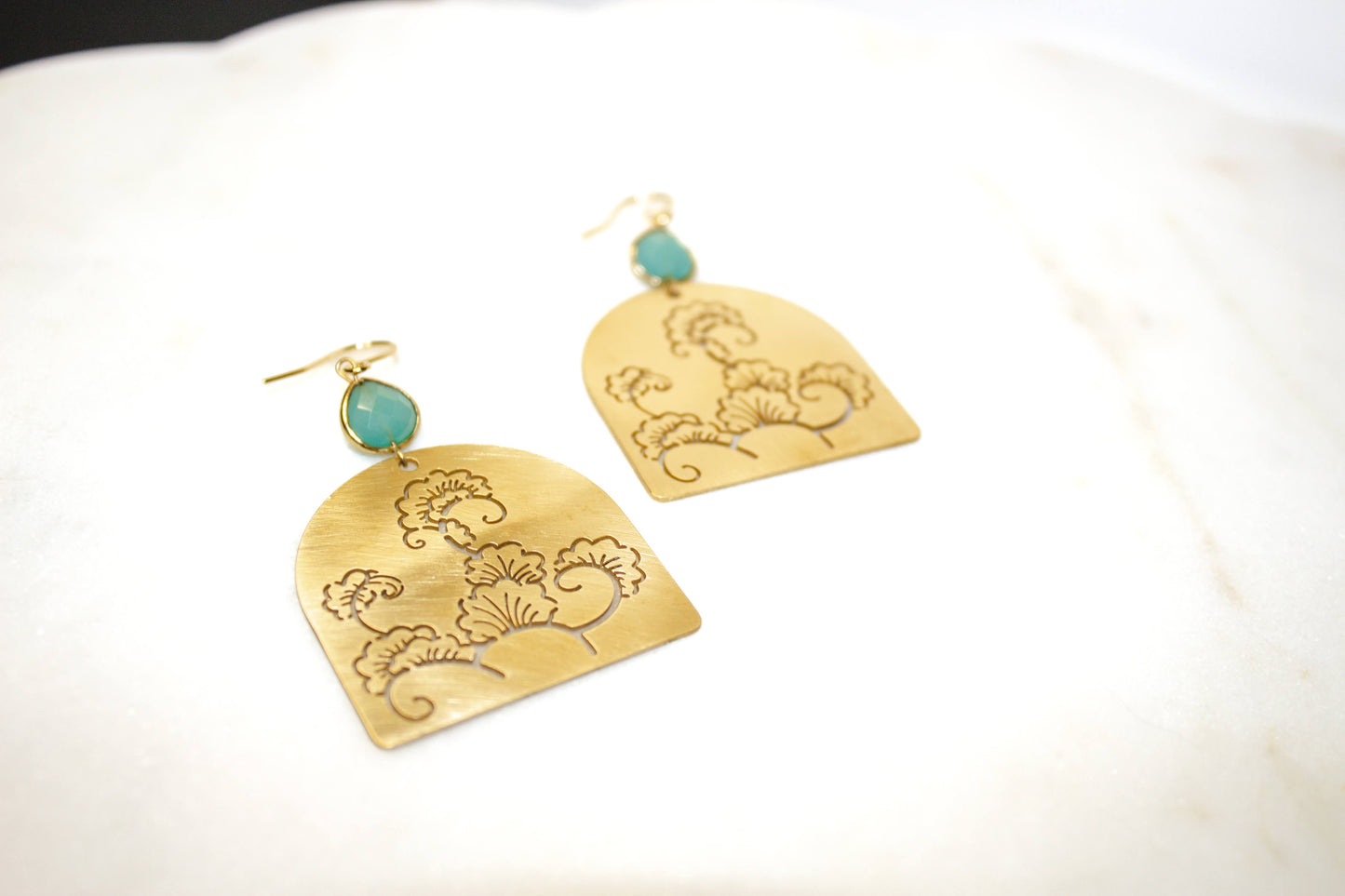 Azure Bloom Arc Earrings – Handmade, Fair Trade Jewelry
