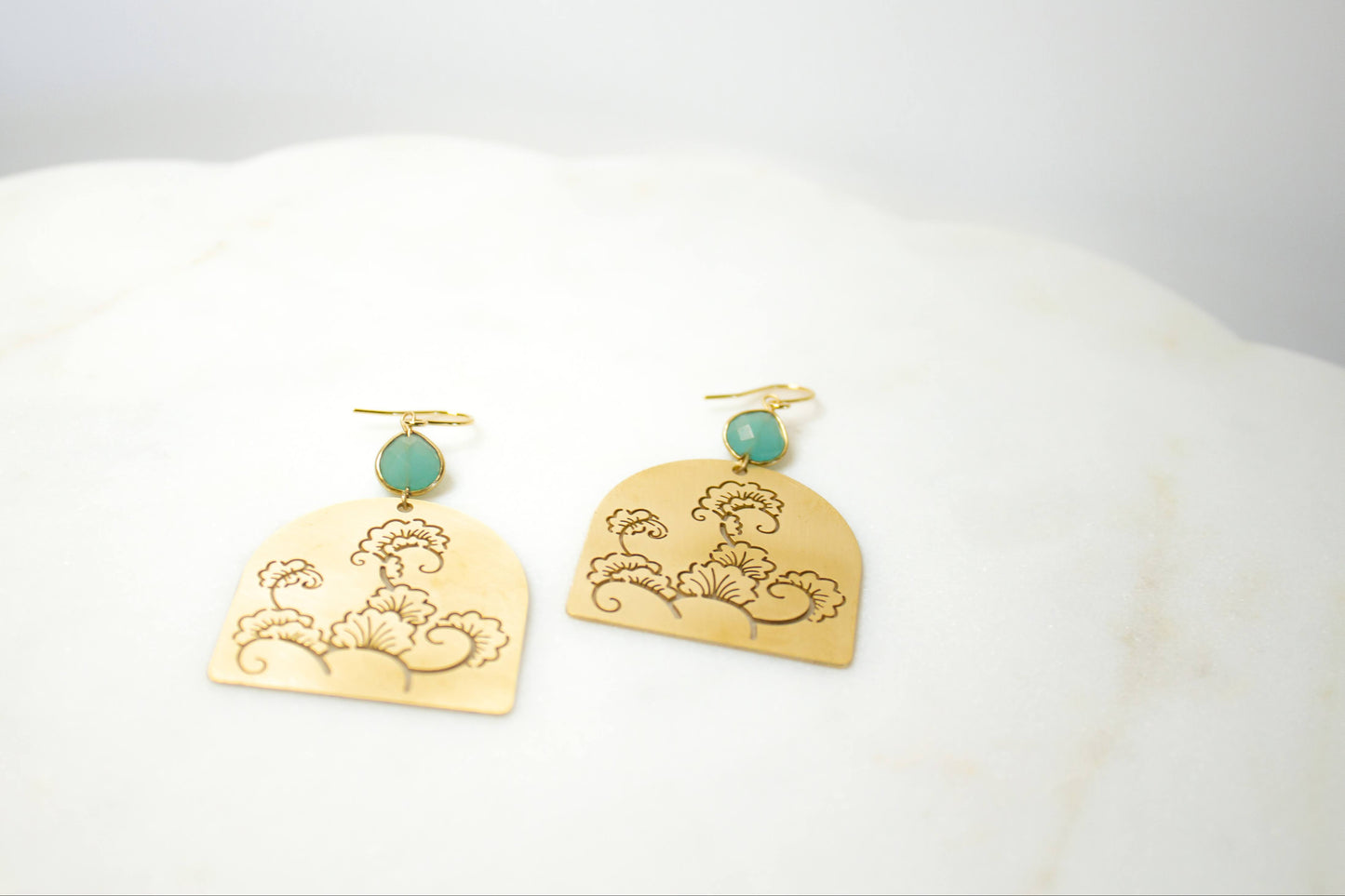 Azure Bloom Arc Earrings – Handmade, Fair Trade Jewelry