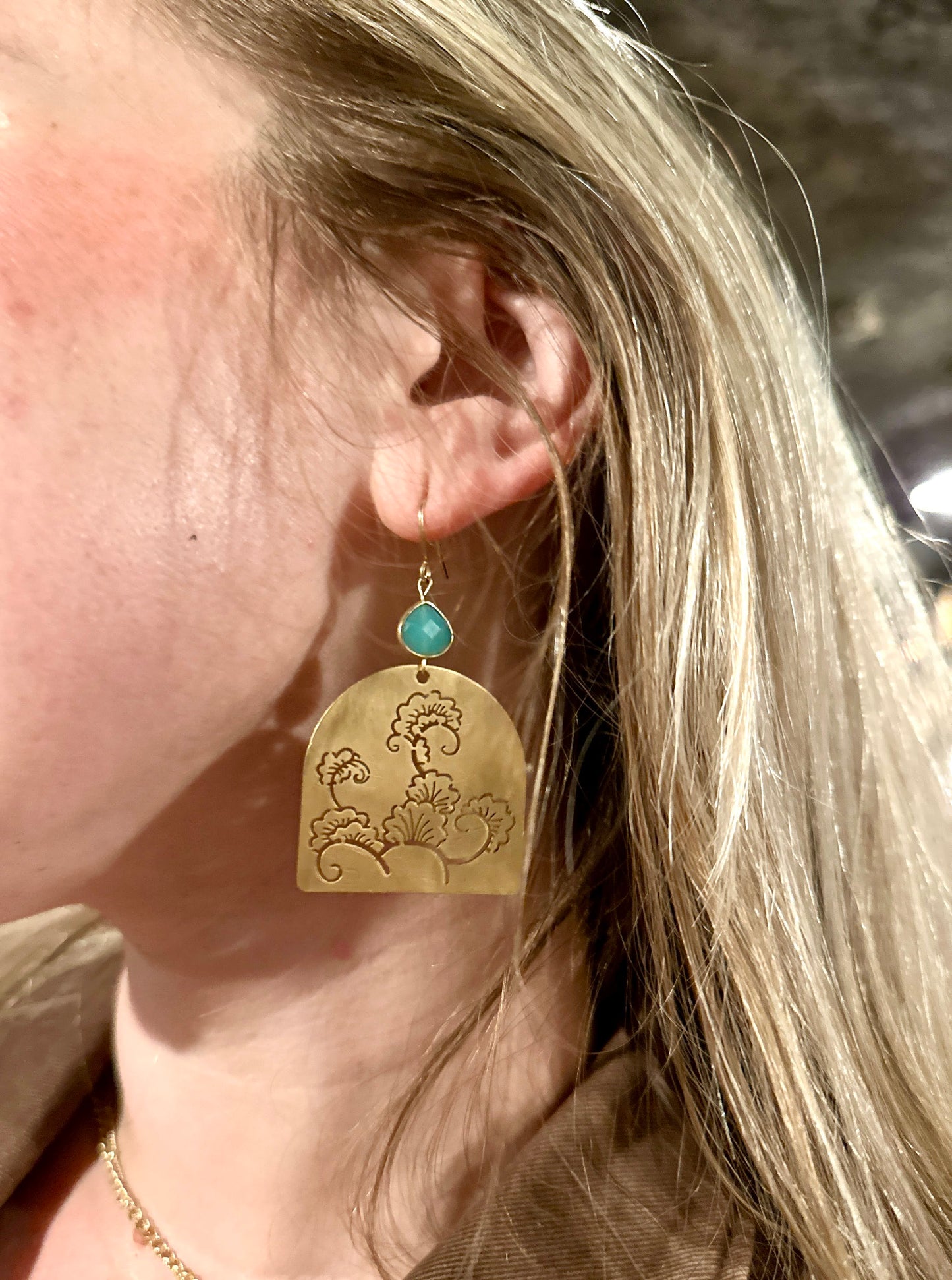 Azure Bloom Arc Earrings – Handmade, Fair Trade Jewelry