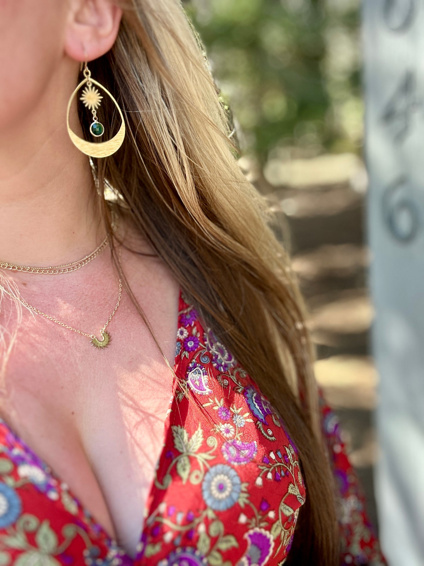 Sea Green Sun Hoops