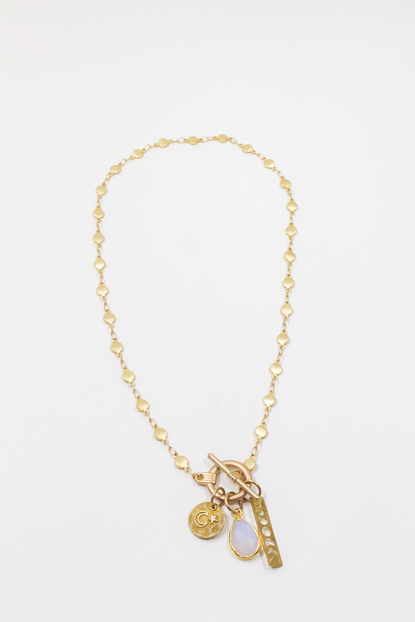 Celestial Charm Statement Necklace with Moonstone