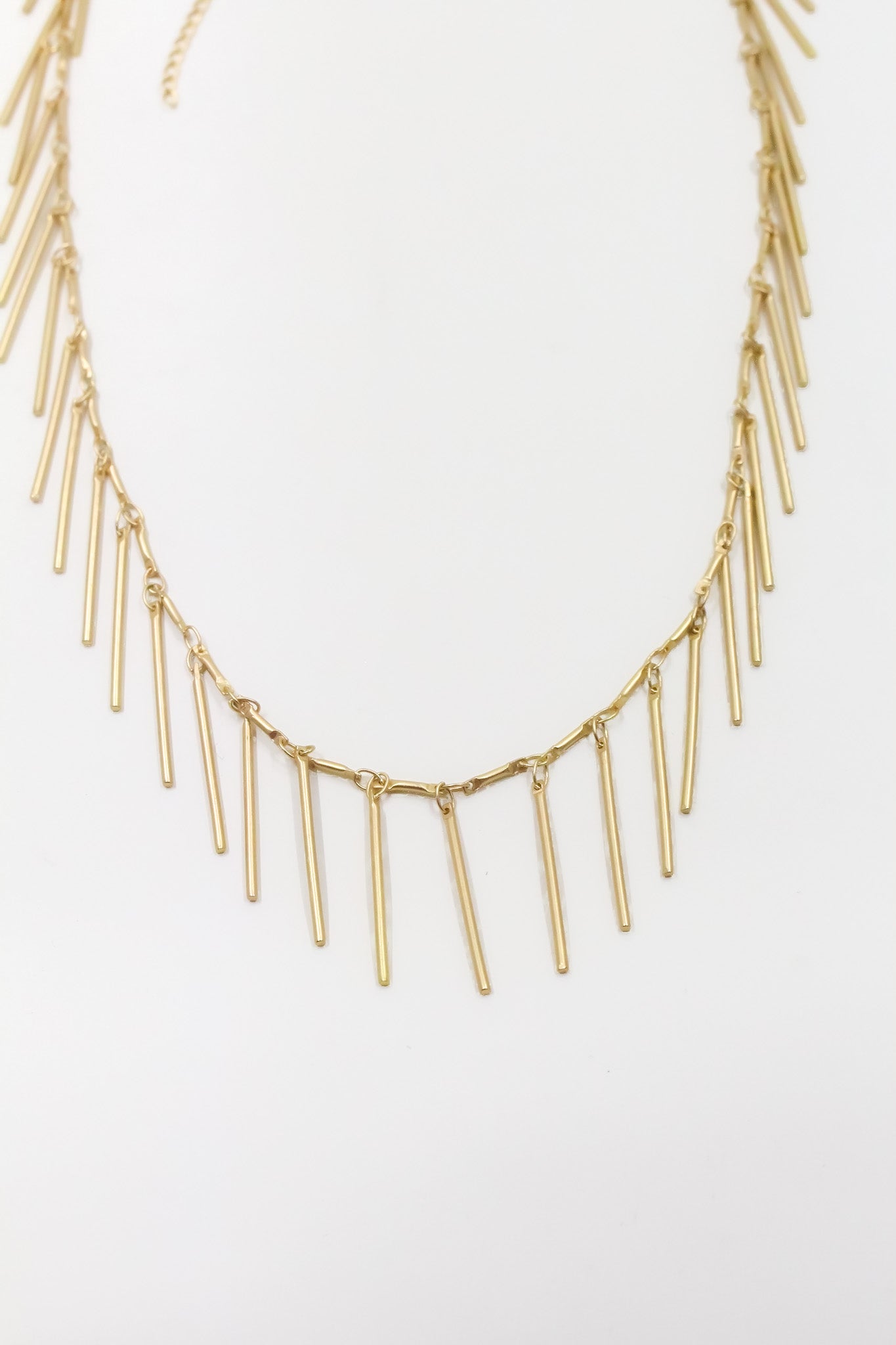Gold Fringe Statement Necklace