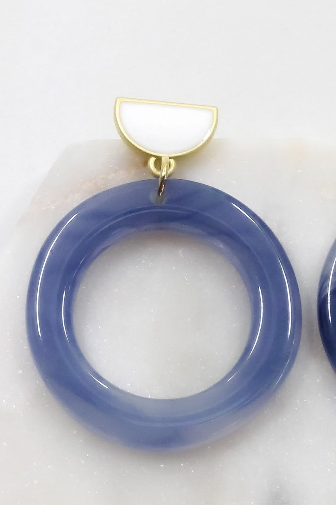 Marbled Blue Acetate Hoops