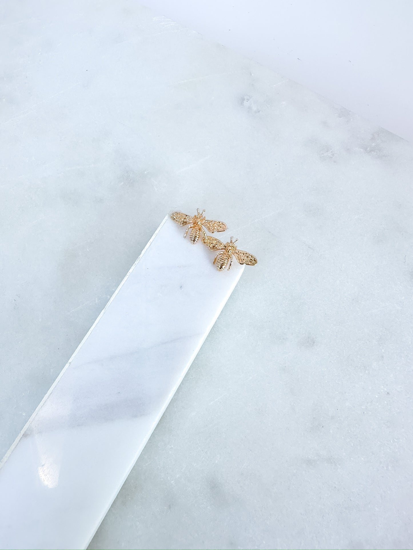 Dainty Brass Bee Stud Earrings