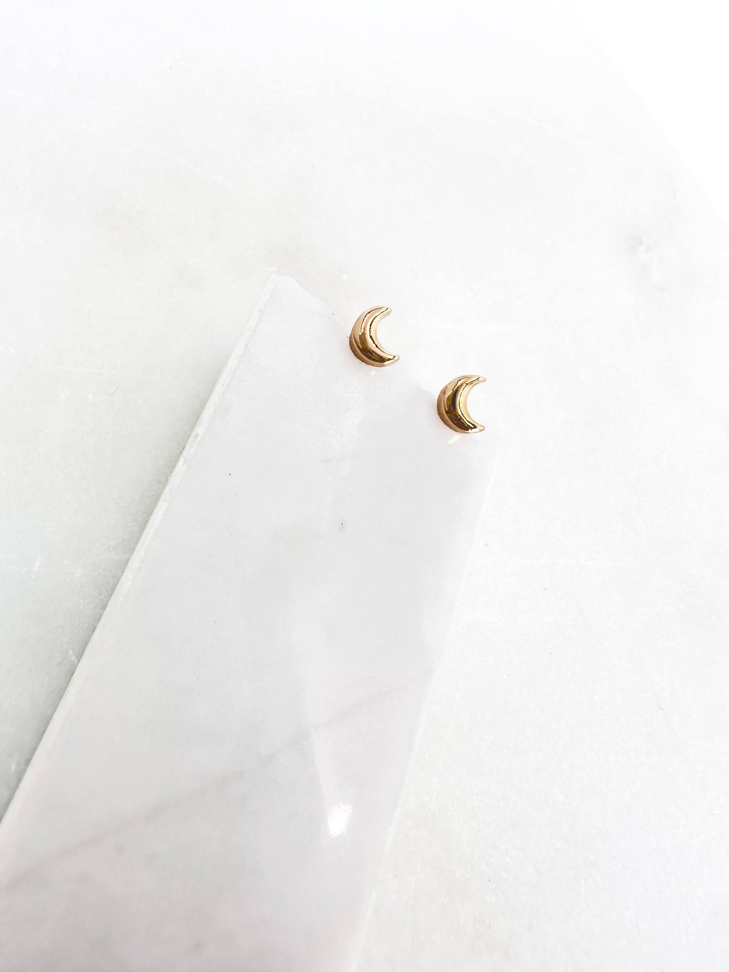 Mini Crescent Moon Stud Earrings