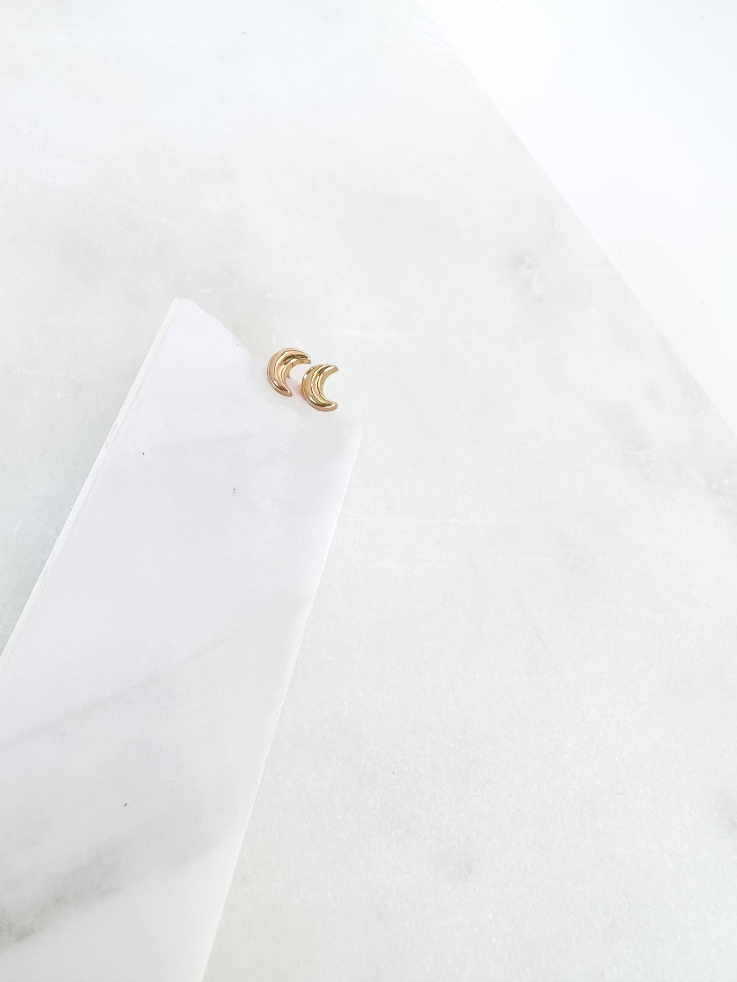 Mini Crescent Moon Stud Earrings