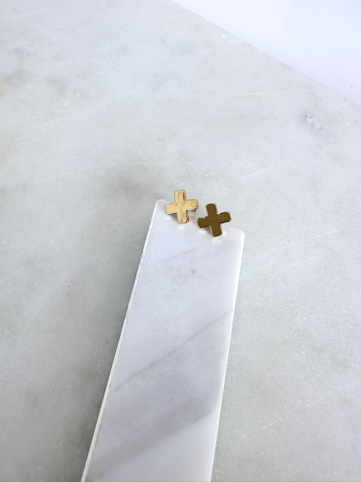 Brass X Stud Earrings