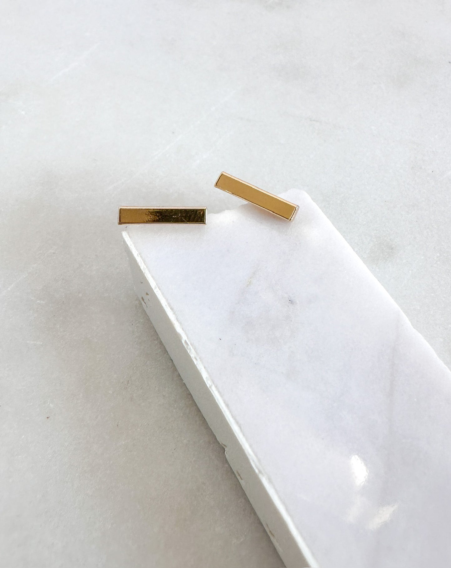 Rectangular Bar Stud Earrings