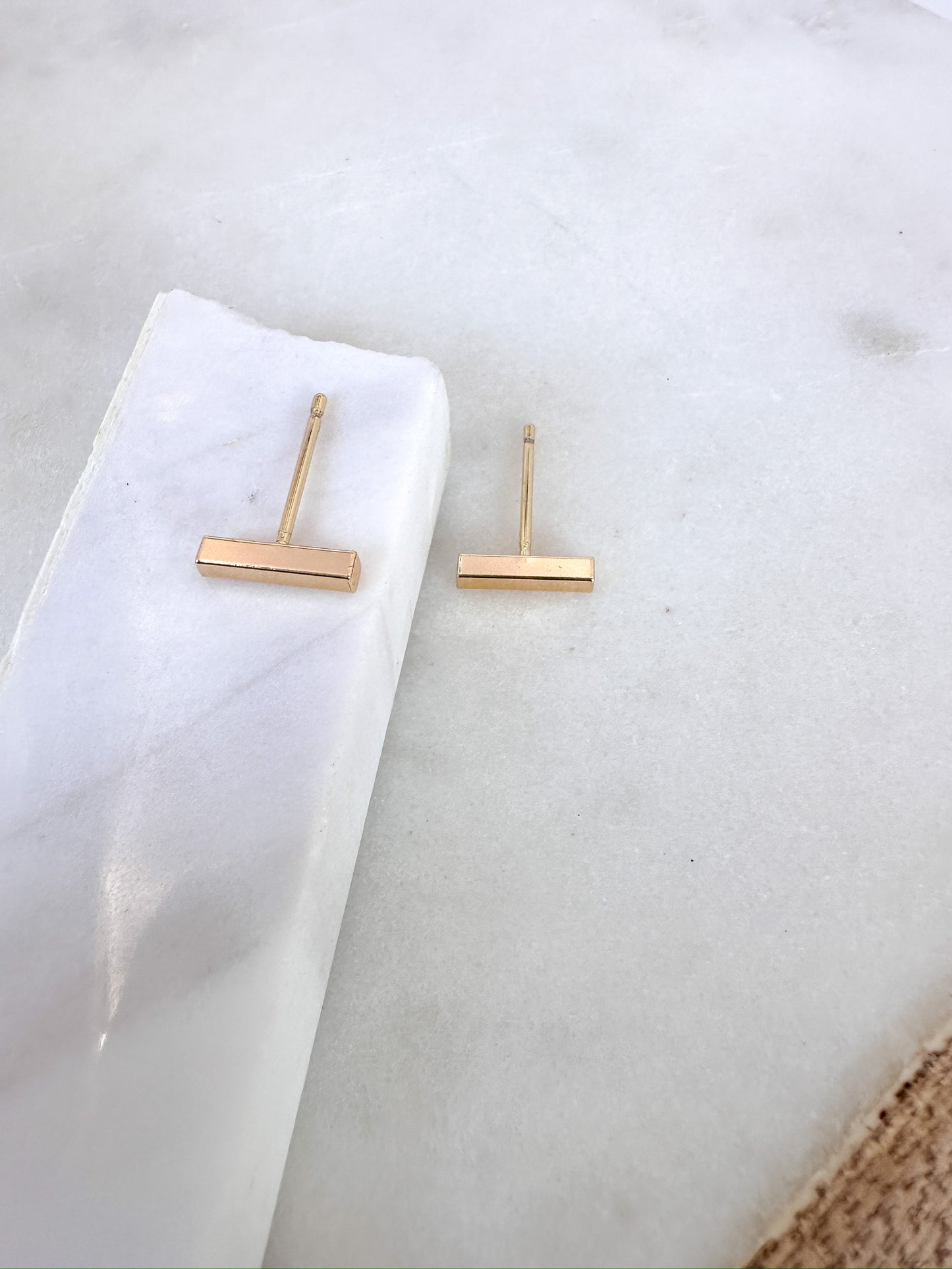 Rectangular Bar Stud Earrings