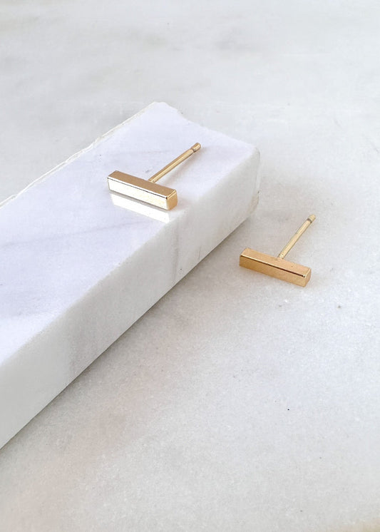 Rectangular Bar Stud Earrings