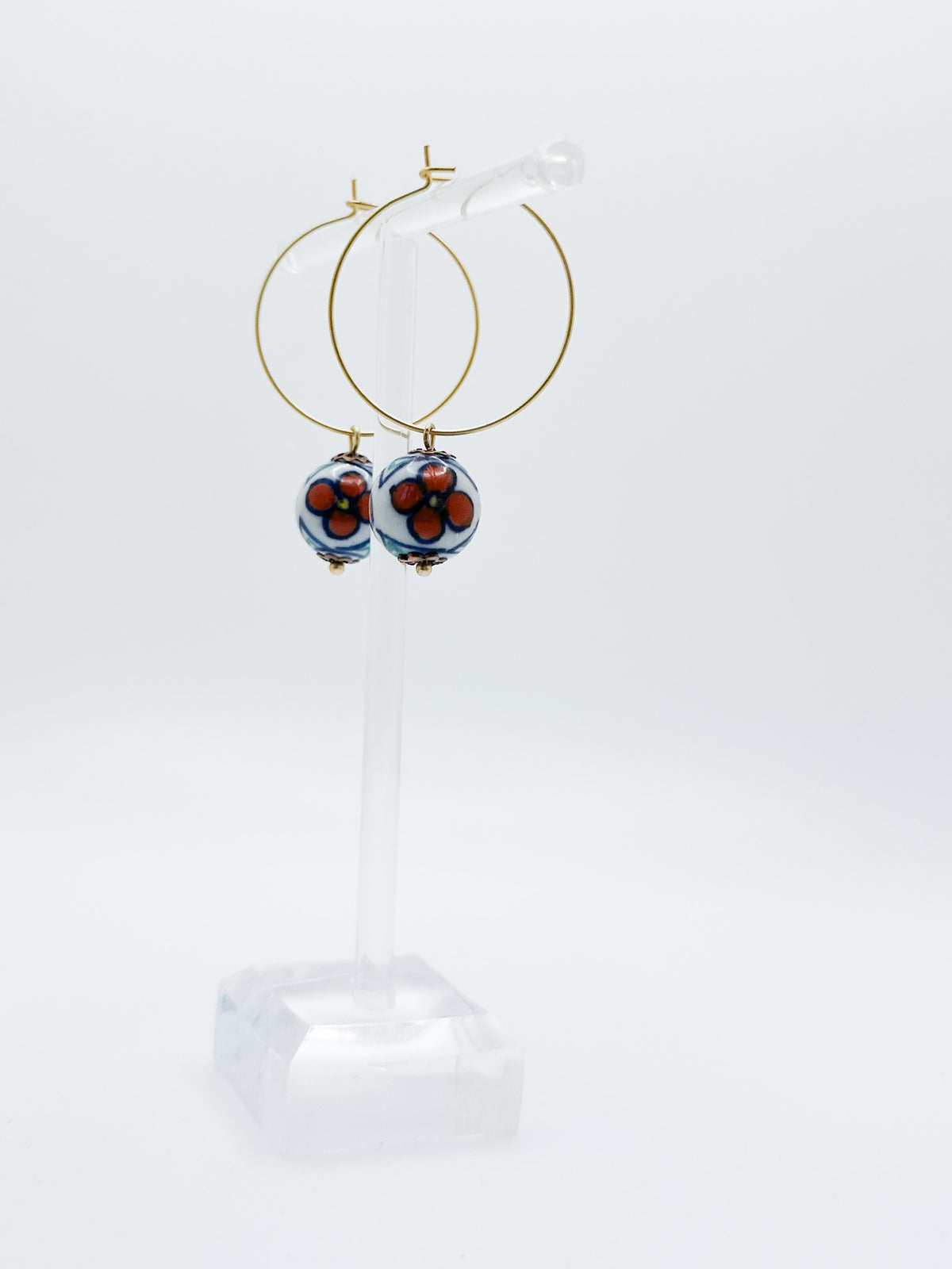 Floral Ceramic Hoops