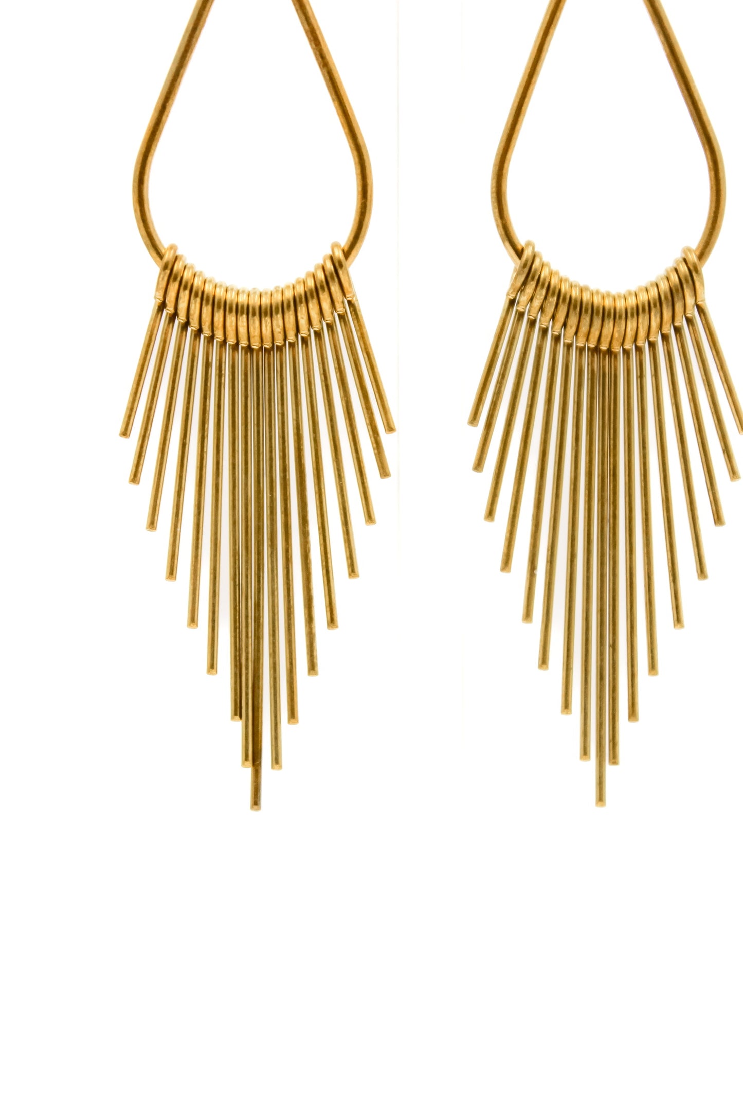 Onyx Brass Fringe Hoops
