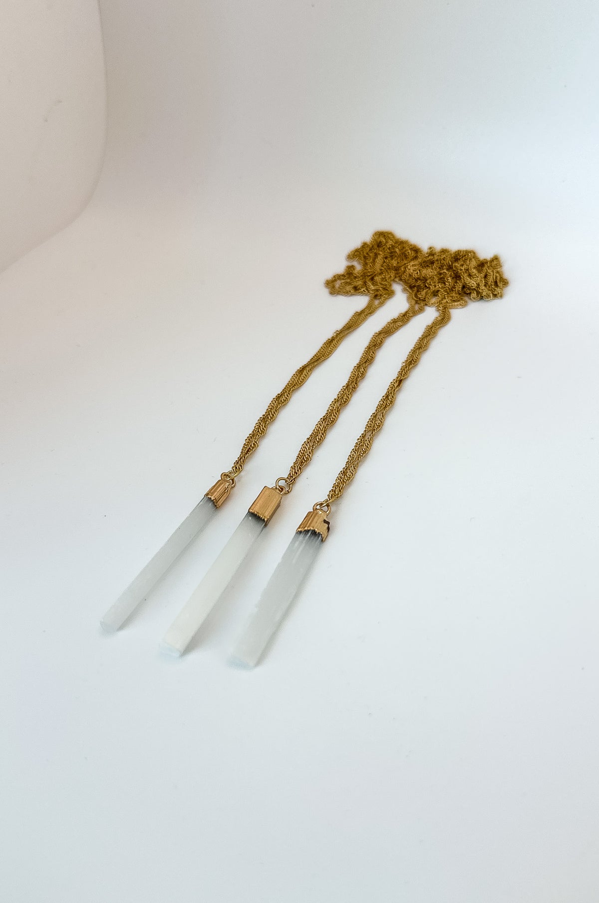 White Apatite Long Necklace