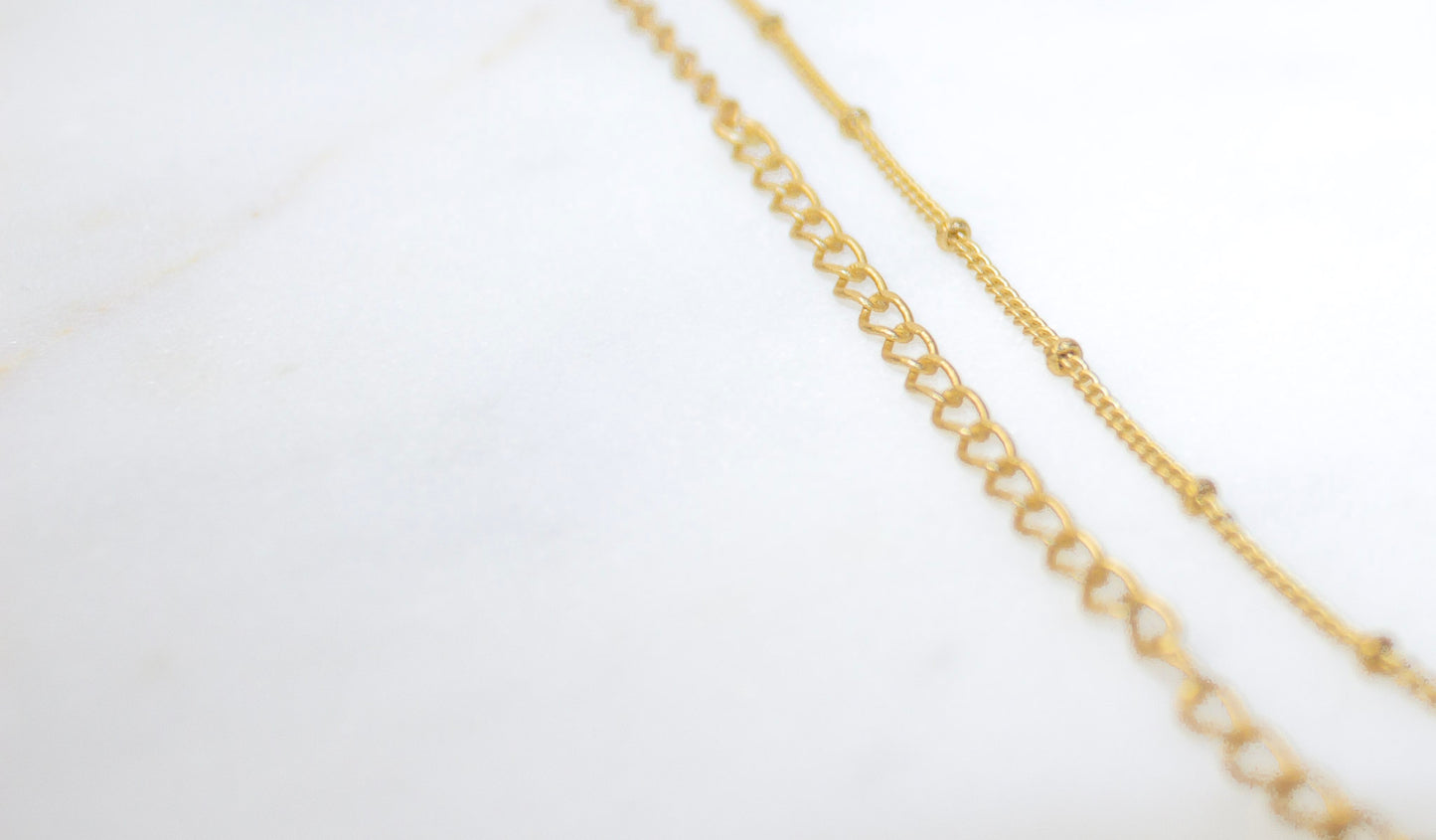 Double Strand Chain Necklace in Brass