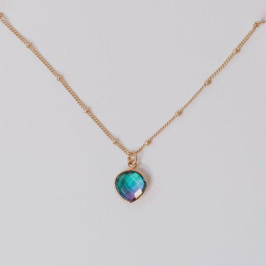 Iridescent Quartz Heart Choker