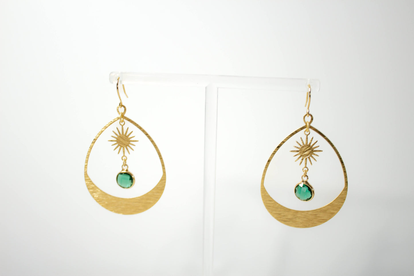 Sea Green Sun Hoops