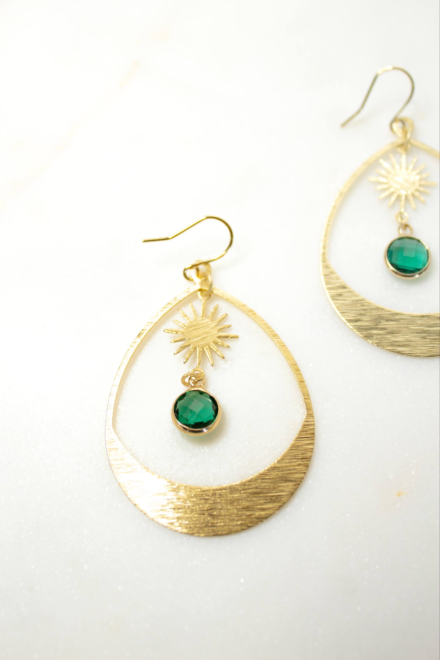 Sea Green Sun Hoops