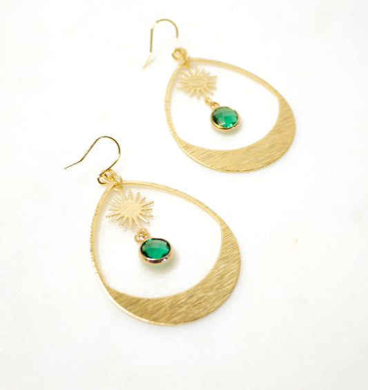 Sea Green Sun Hoops