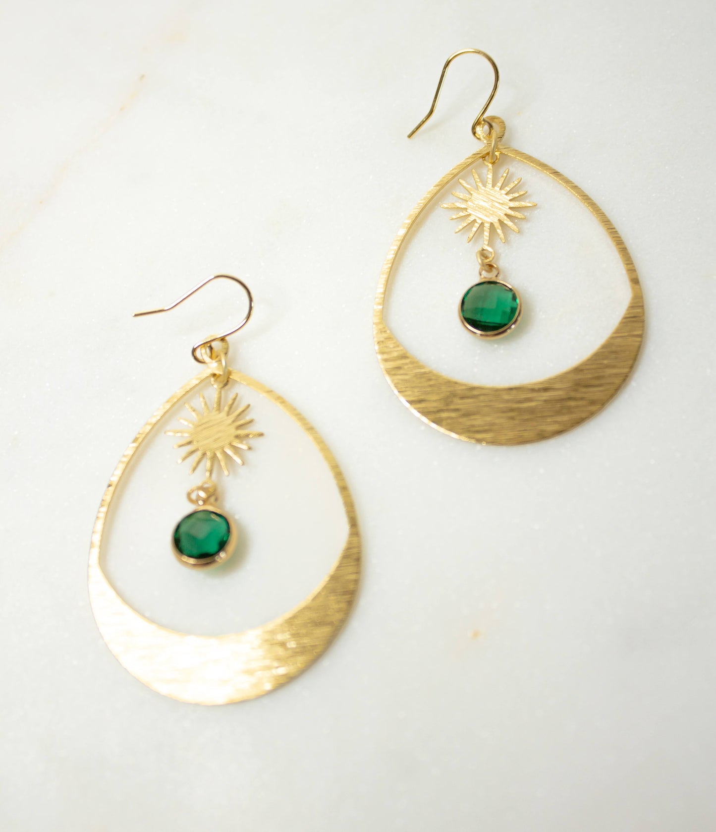 Sea Green Sun Hoops
