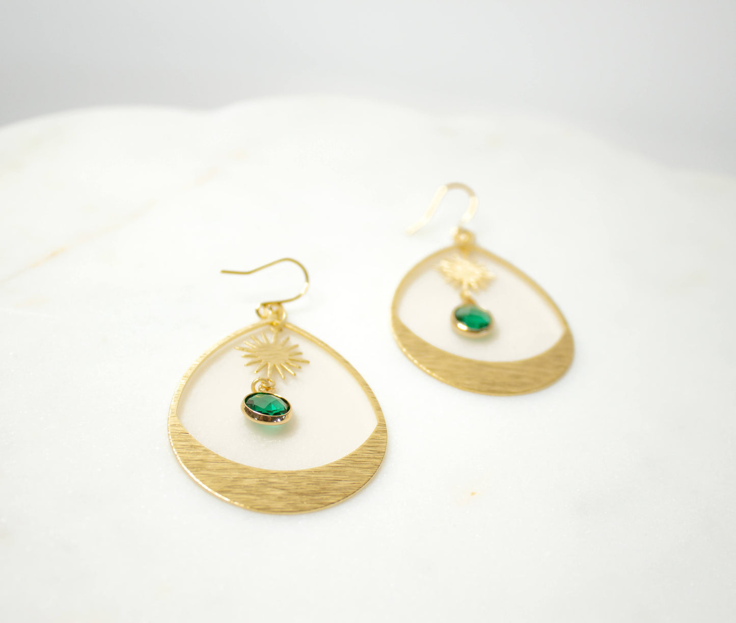 Sea Green Sun Hoops