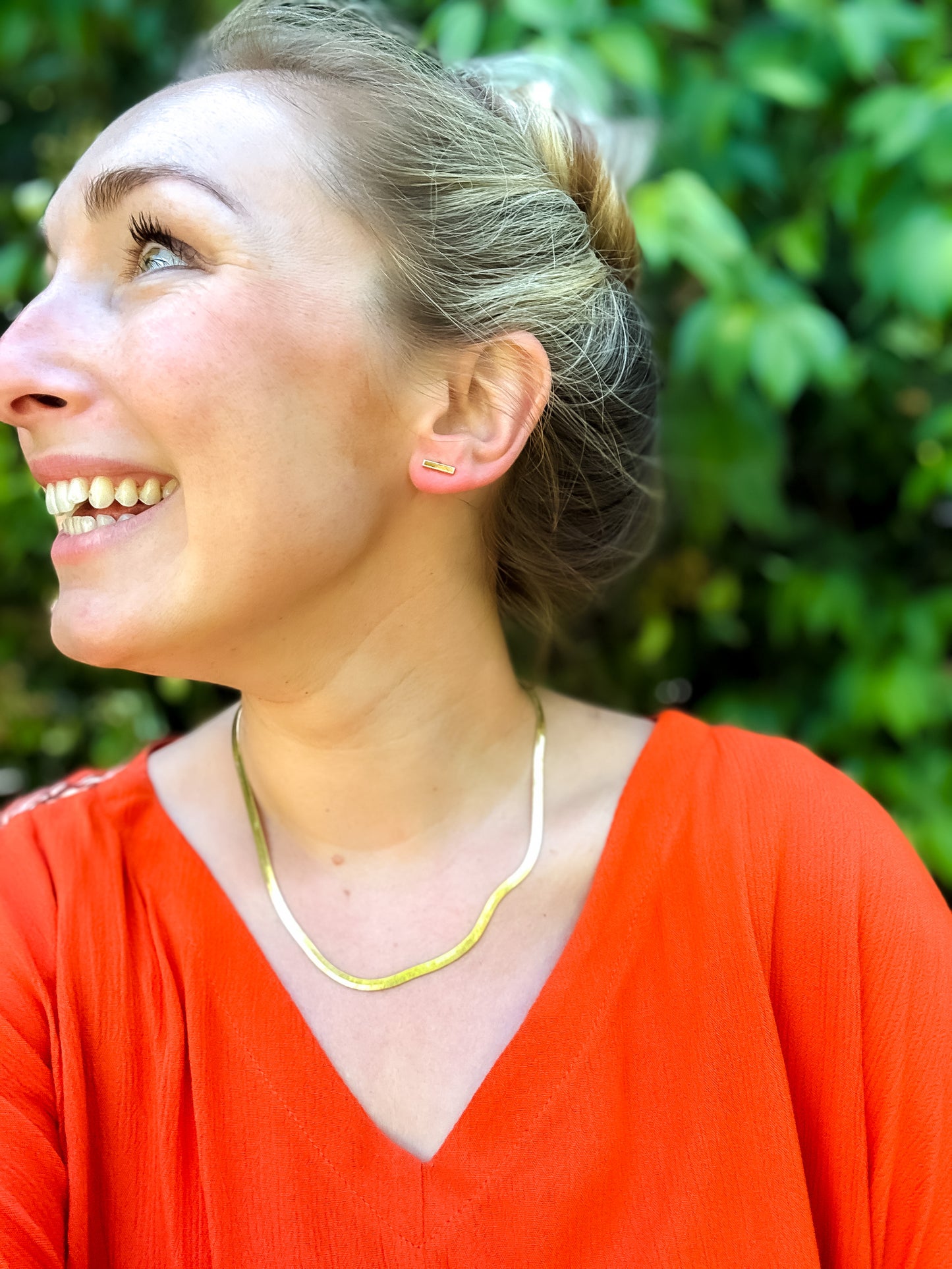Rectangular Bar Stud Earrings