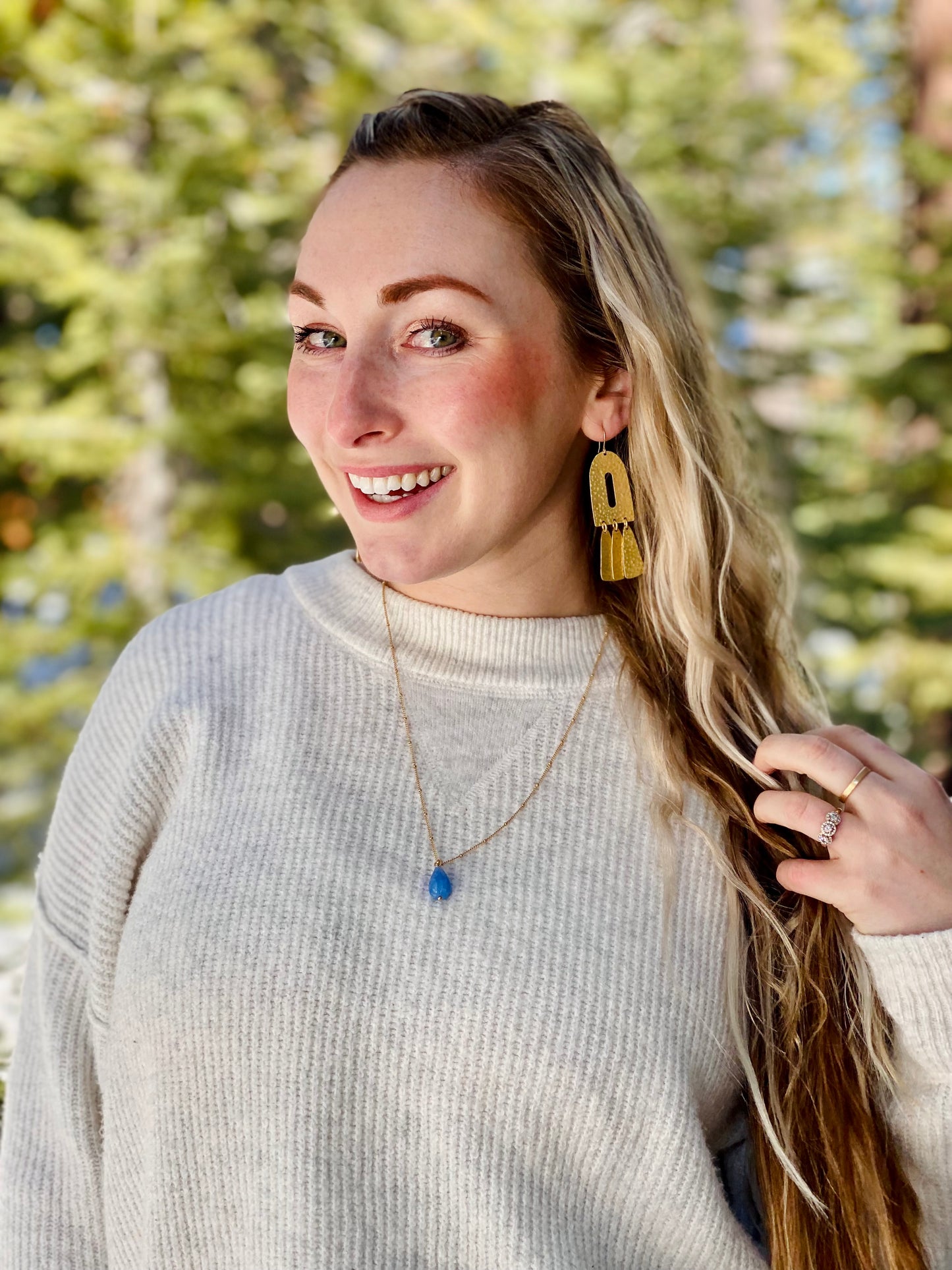Hammered Brass Fringe Earrings