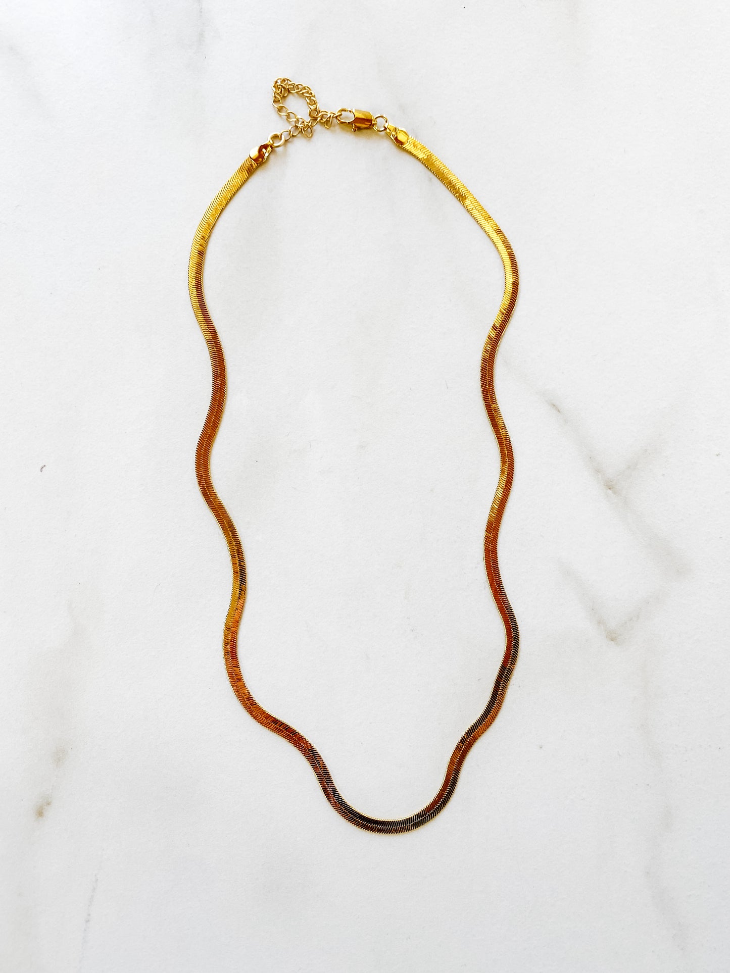 Brass Herringbone Necklace