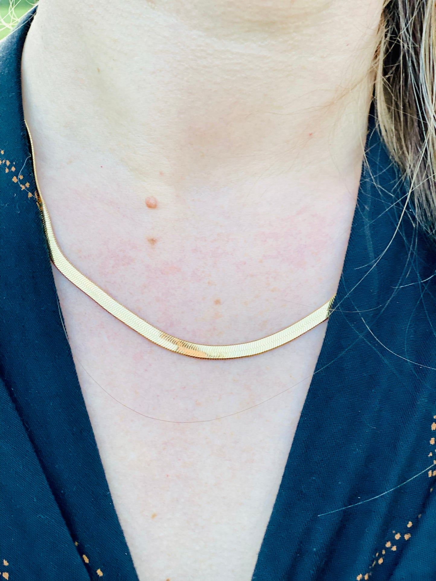 Brass Herringbone Necklace