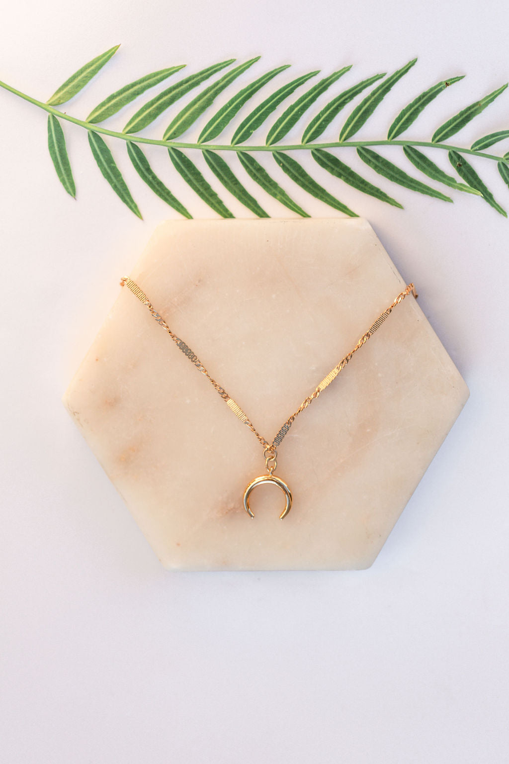 Brass Crescent Layering Necklace