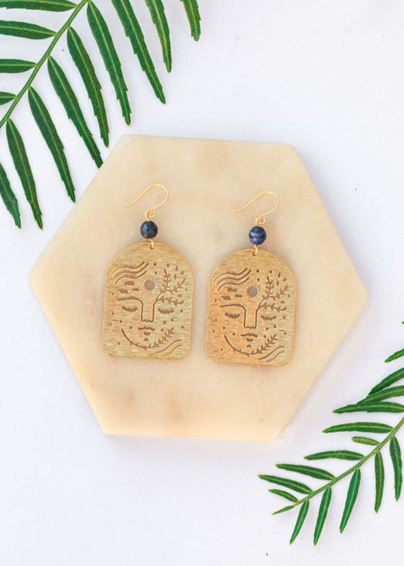 Empowered Woman Earrings in Lapis