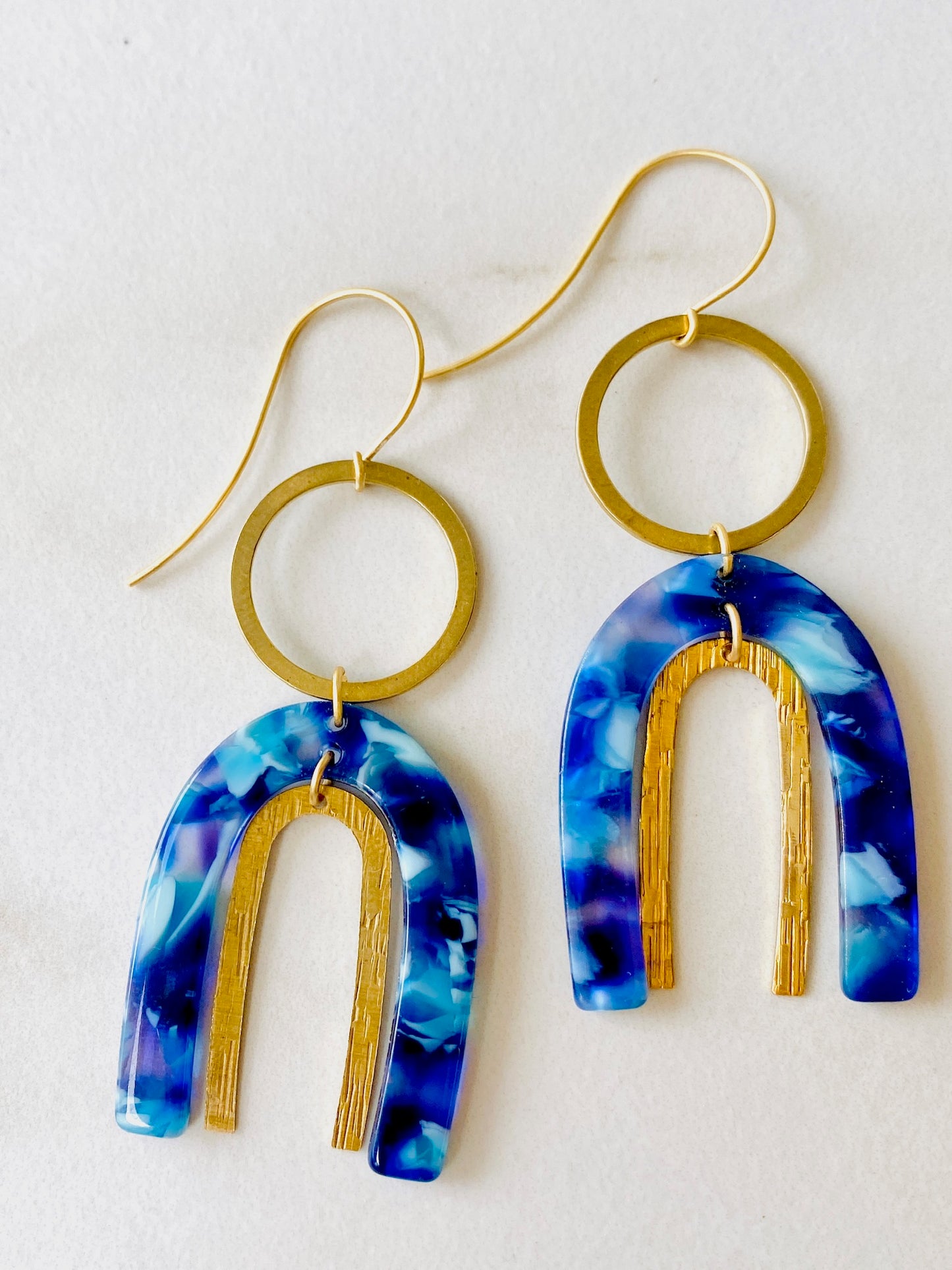Tortoise Blues and Double U Earrings