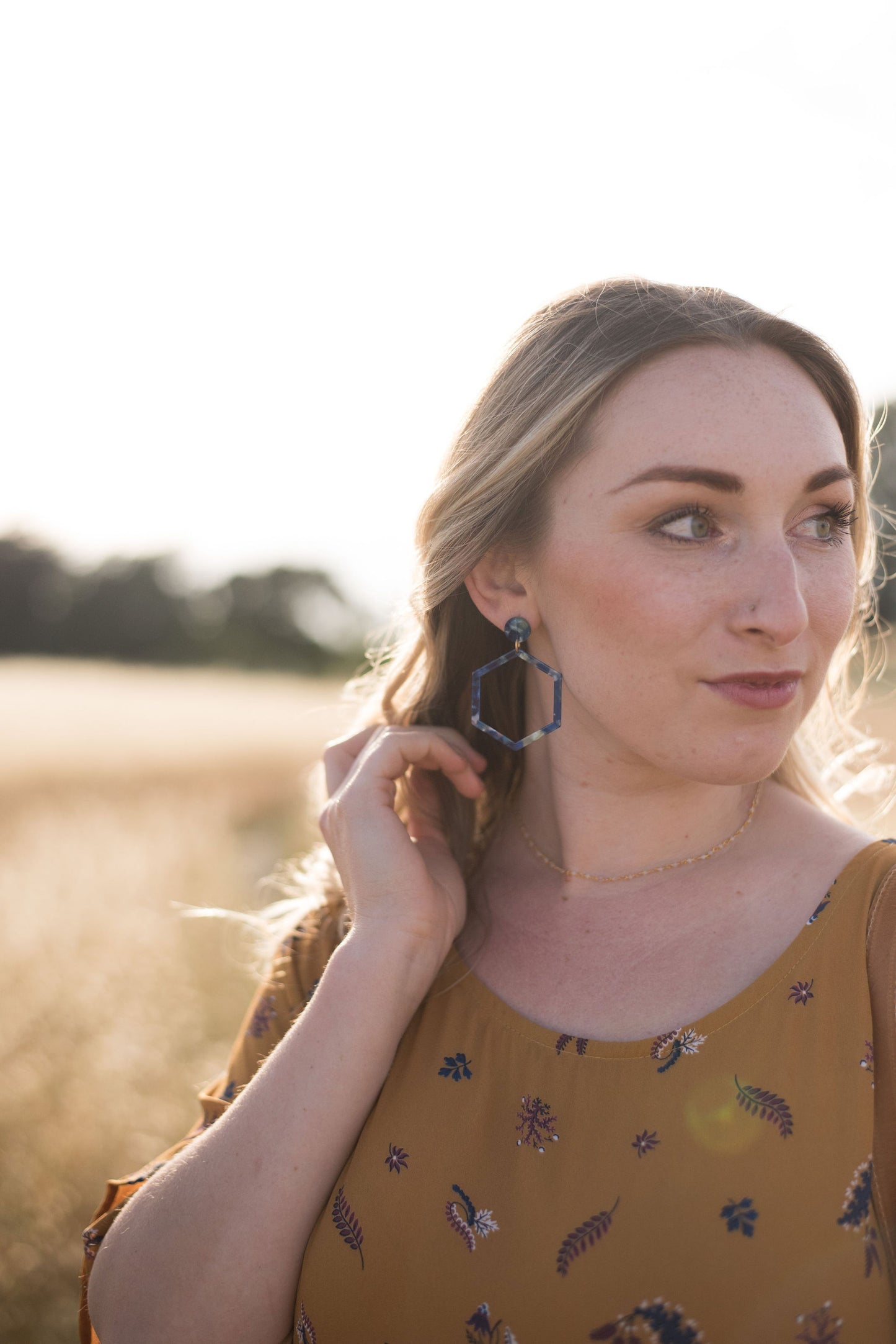 Indigo Hex Earrings