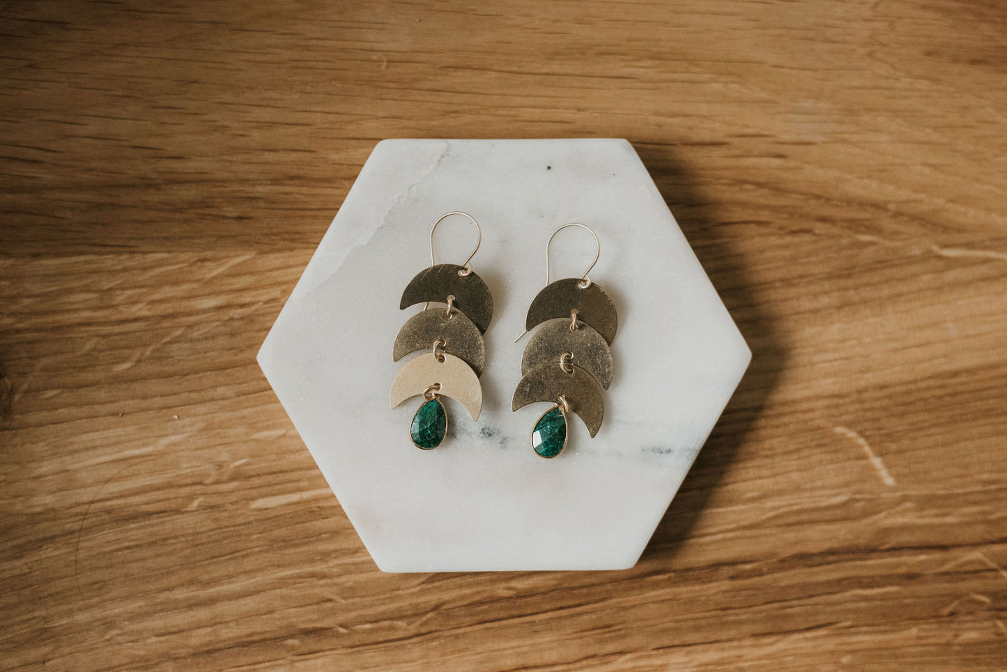 Emerald Moon Earrings