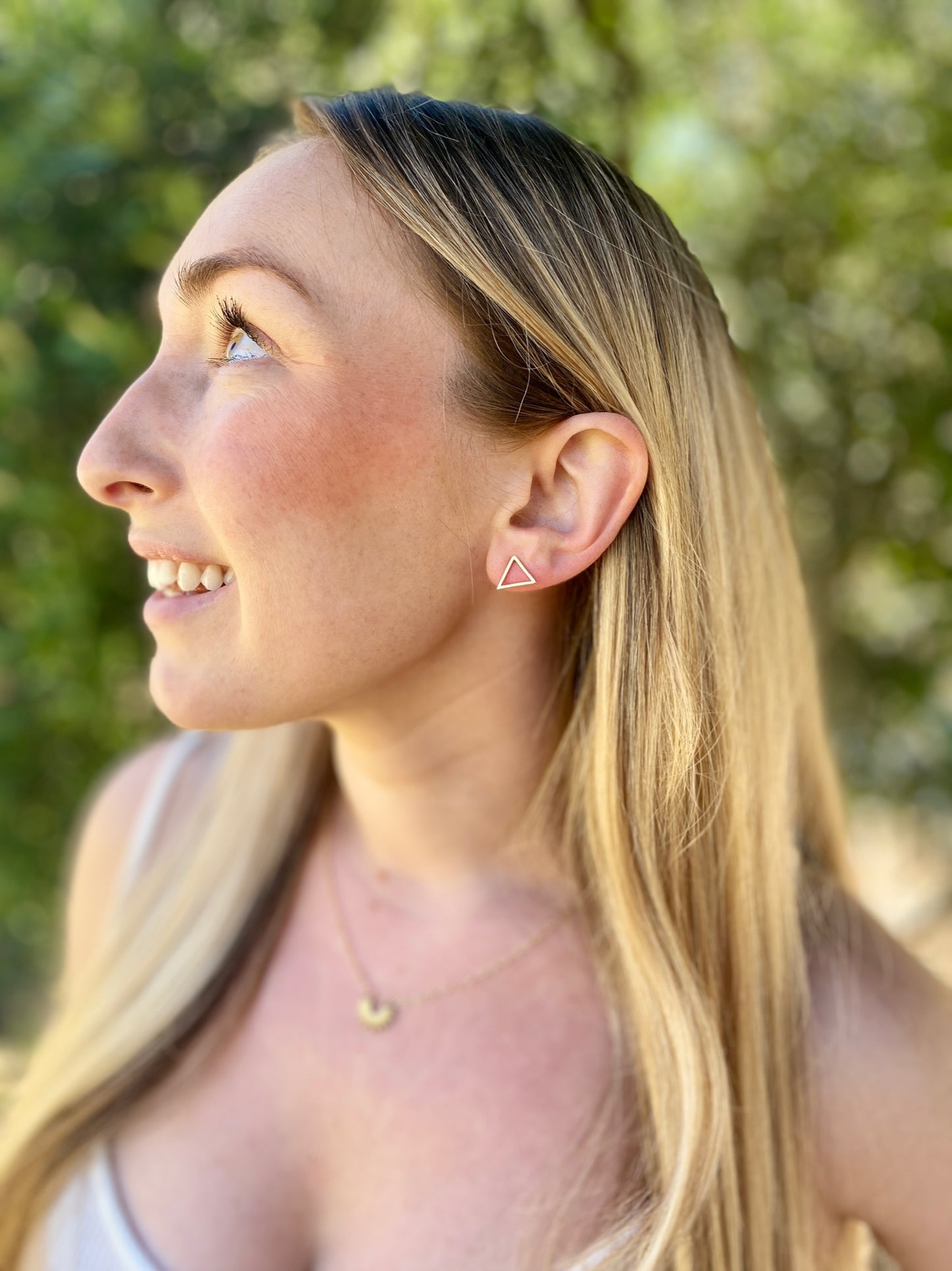 Open Triangle Stud Earrings