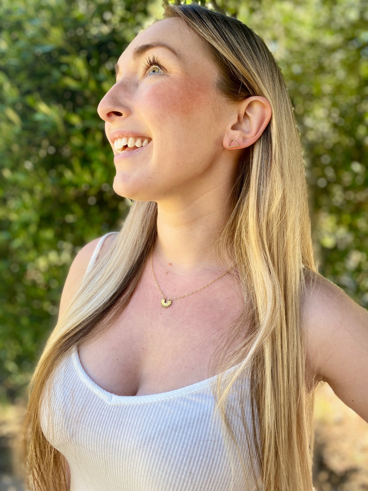 Open Triangle Stud Earrings