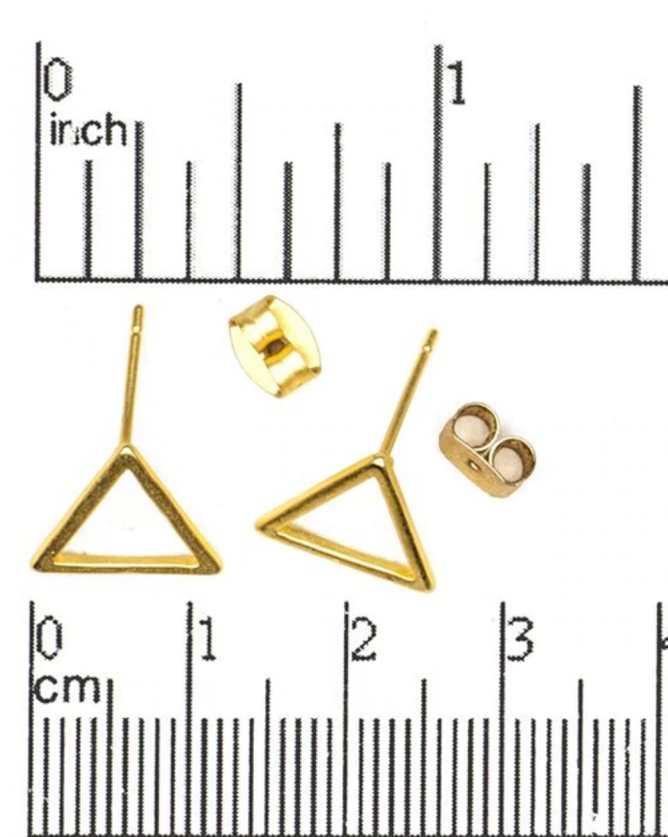 Open Triangle Stud Earrings