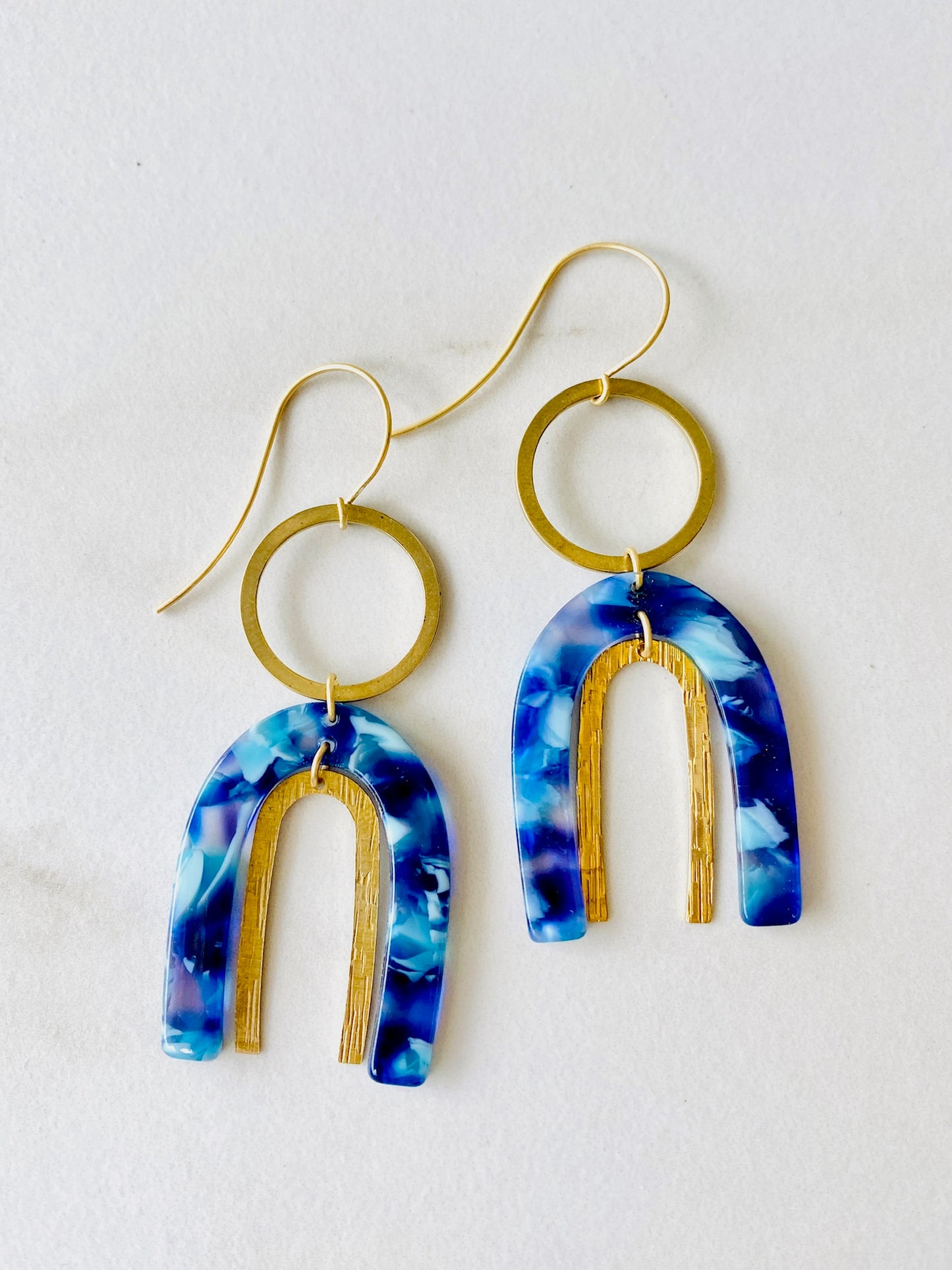 Tortoise Blues and Double U Earrings