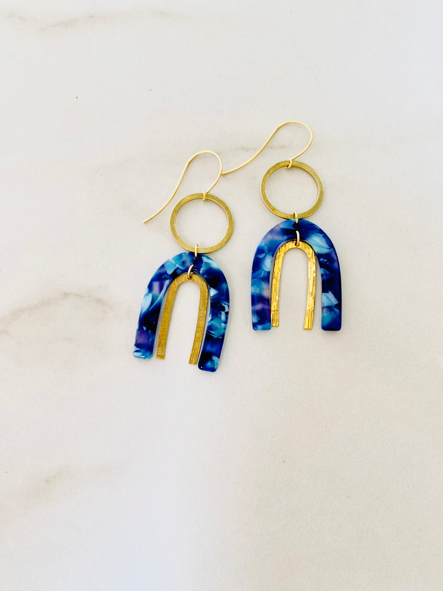 Tortoise Blues and Double U Earrings