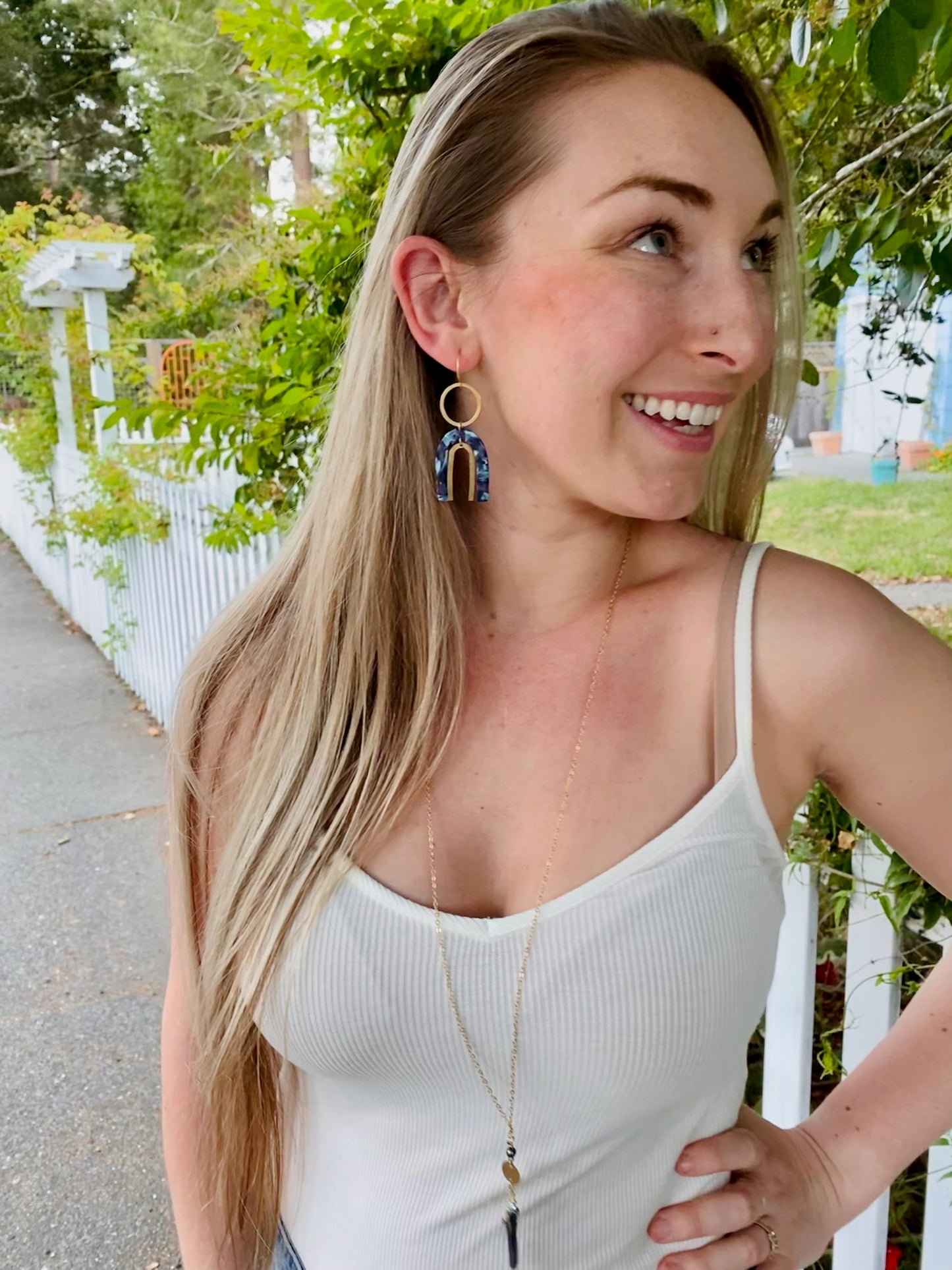 Tortoise Blues and Double U Earrings