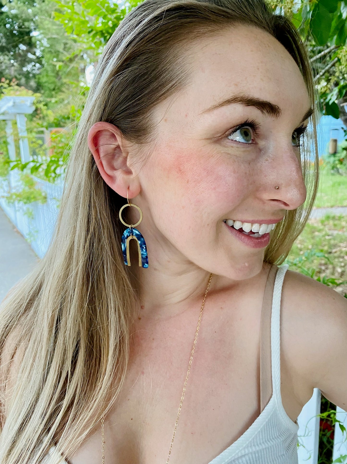 Tortoise Blues and Double U Earrings