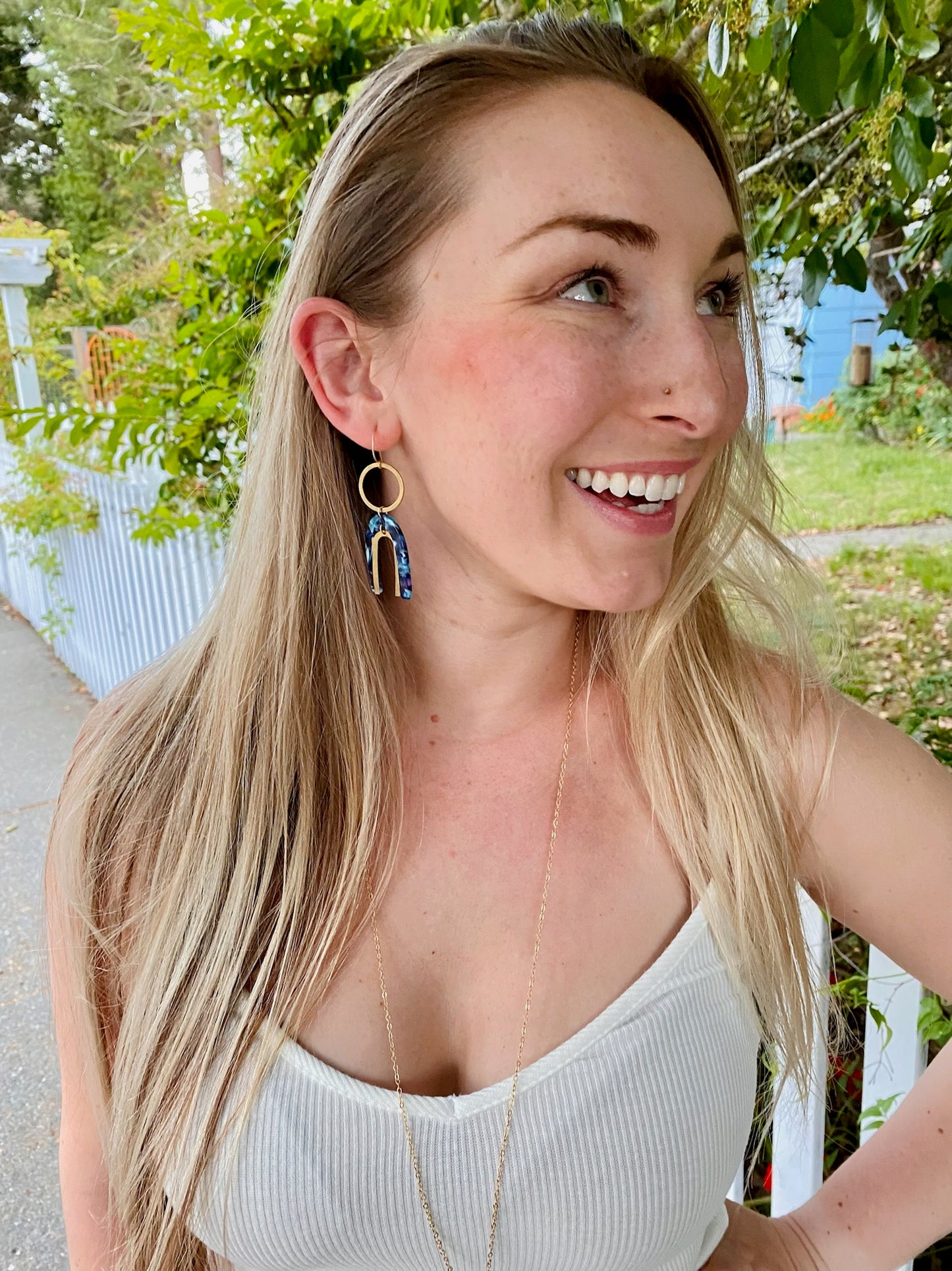 Tortoise Blues and Double U Earrings