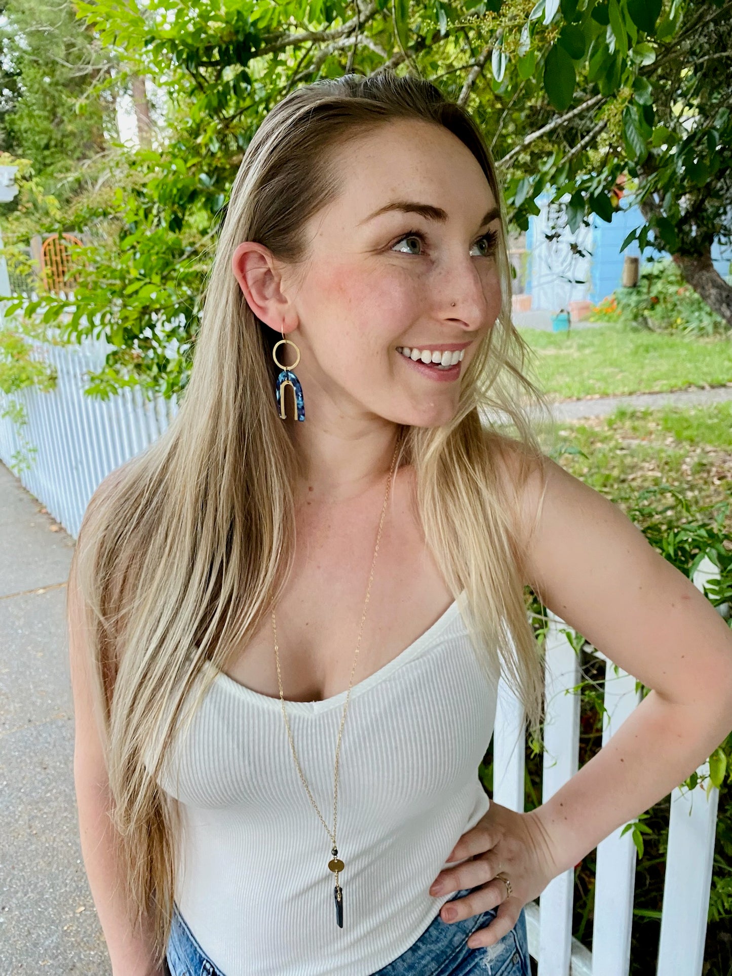Tortoise Blues and Double U Earrings