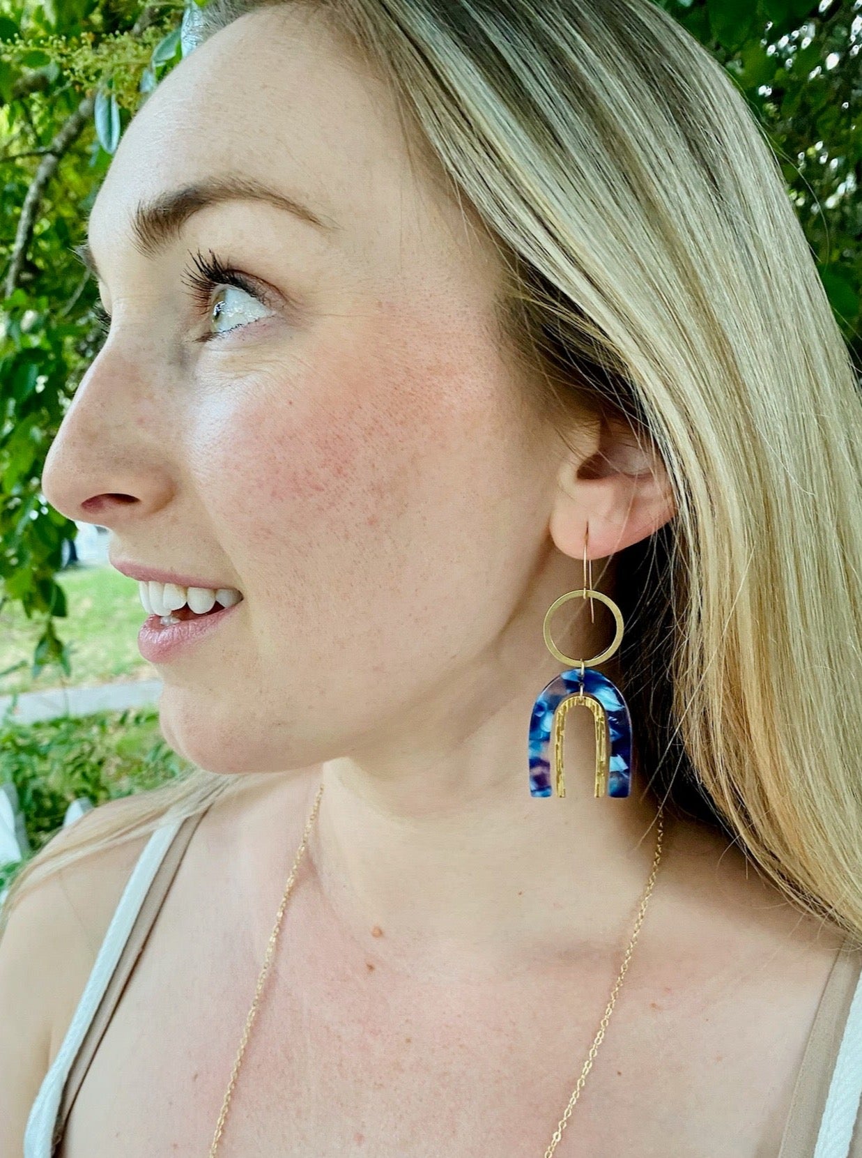 Tortoise Blues and Double U Earrings