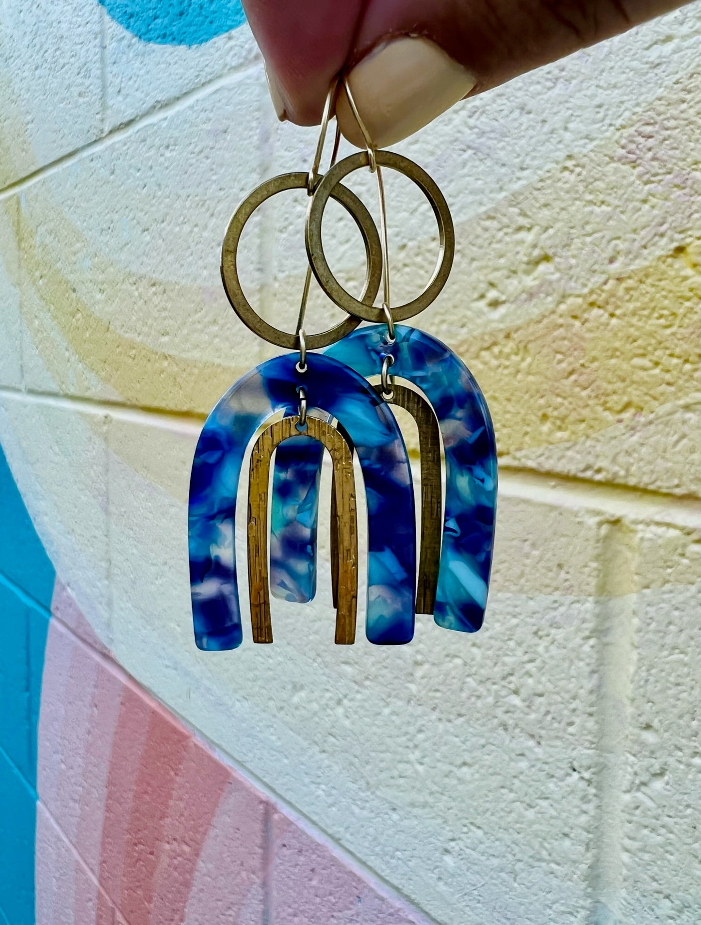 Tortoise Blues and Double U Earrings