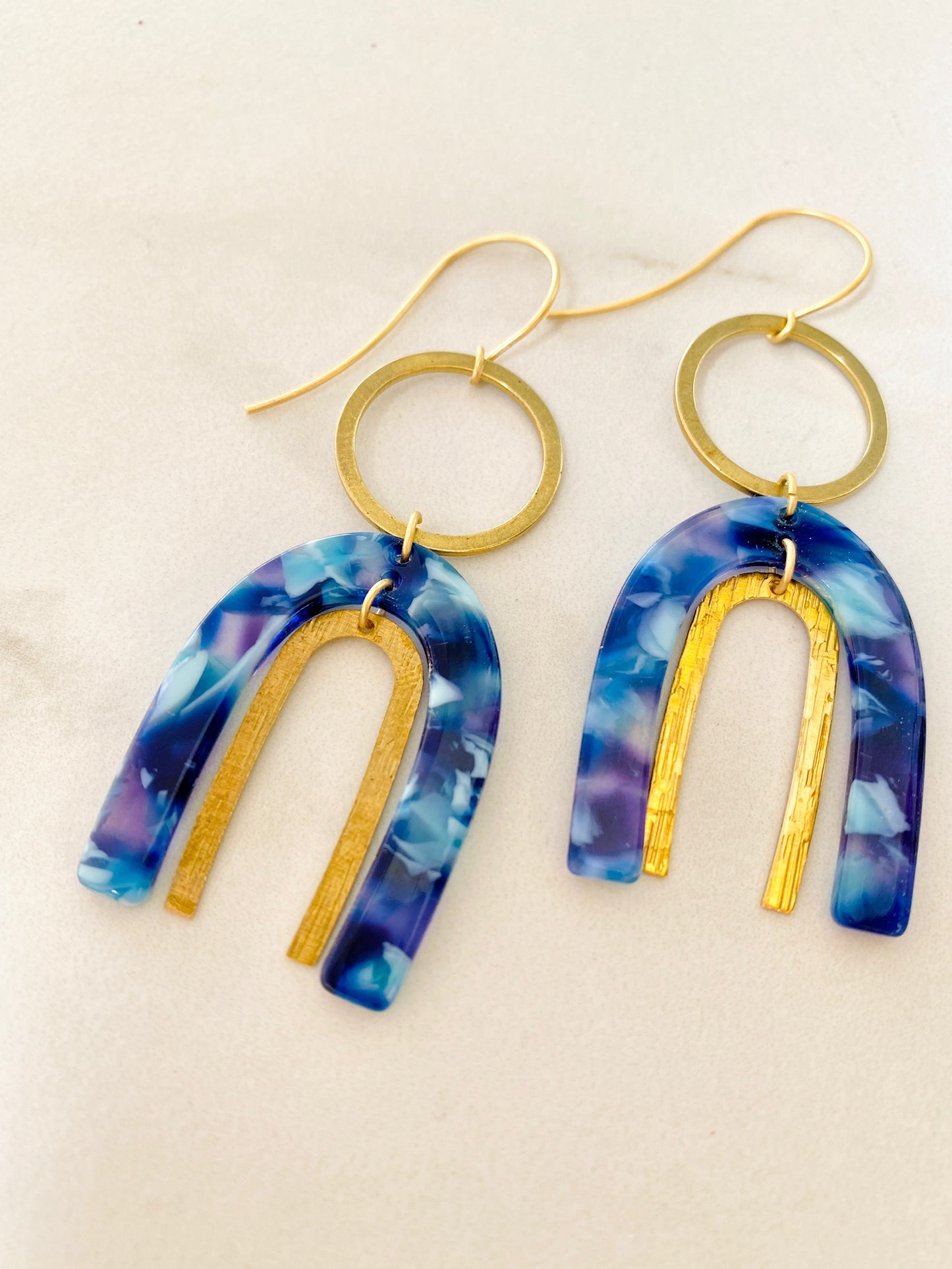 Tortoise Blues and Double U Earrings